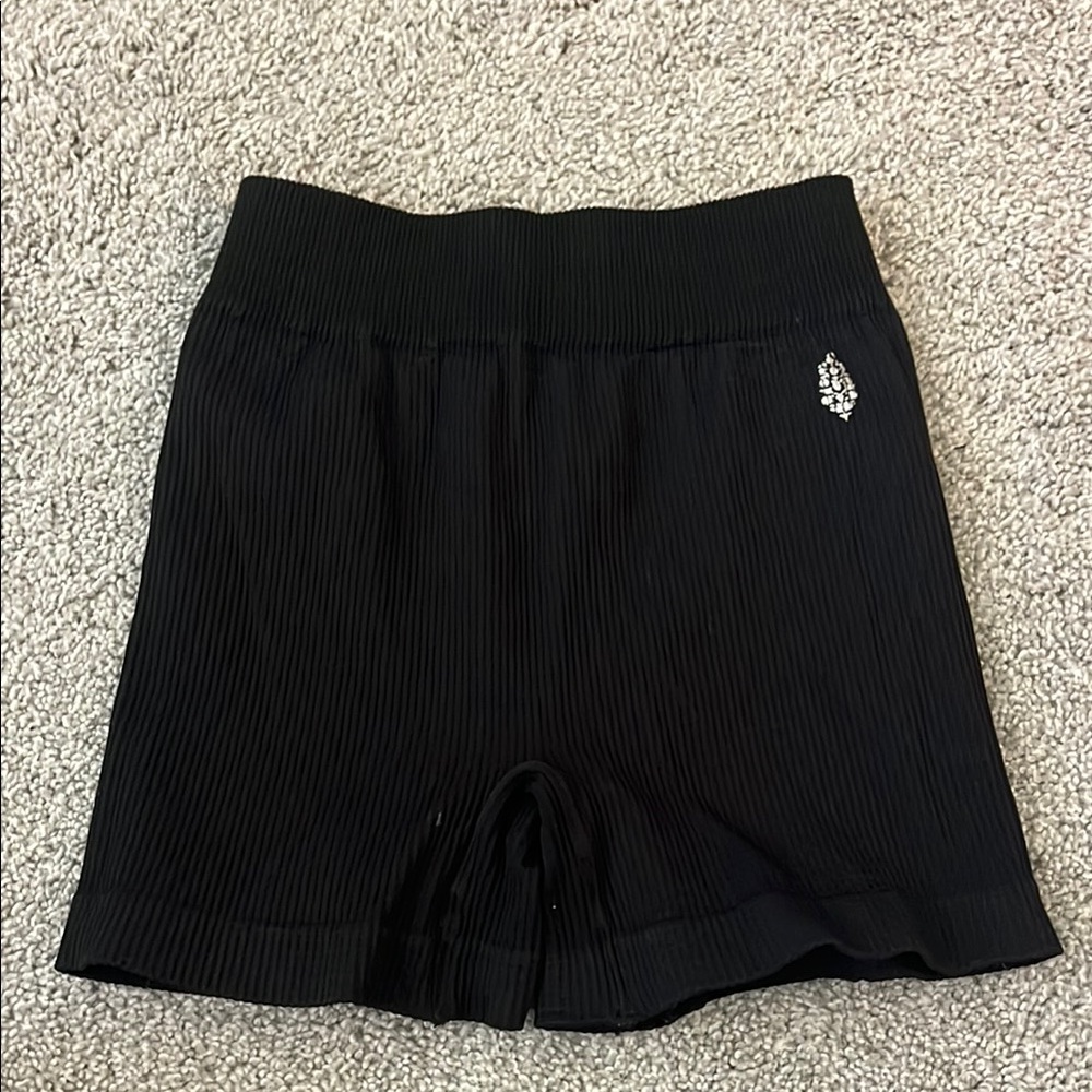 Black Bike Shorts with Elastic Waistband